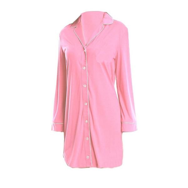 Hannah Grace Maternity Long Sleeve Pink Button D image