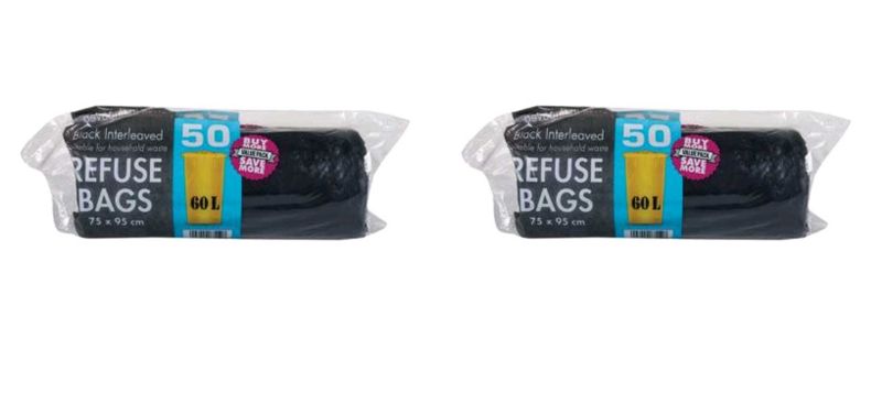 Refuse Black Bags - 100 Pack (750 x 950mm)