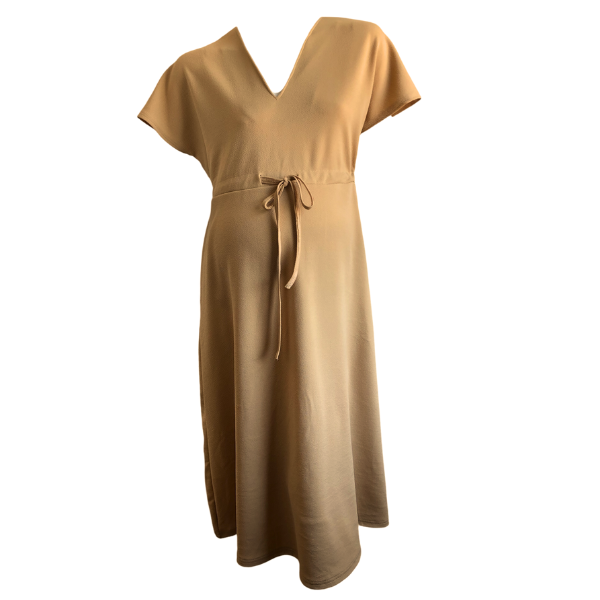 Stone Super Soft Summer Maternity - V-Neck Dress - Knee Length