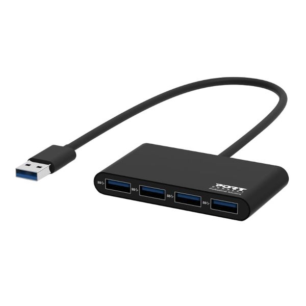 Port - USB 3.0- 4 Port Hub - Black