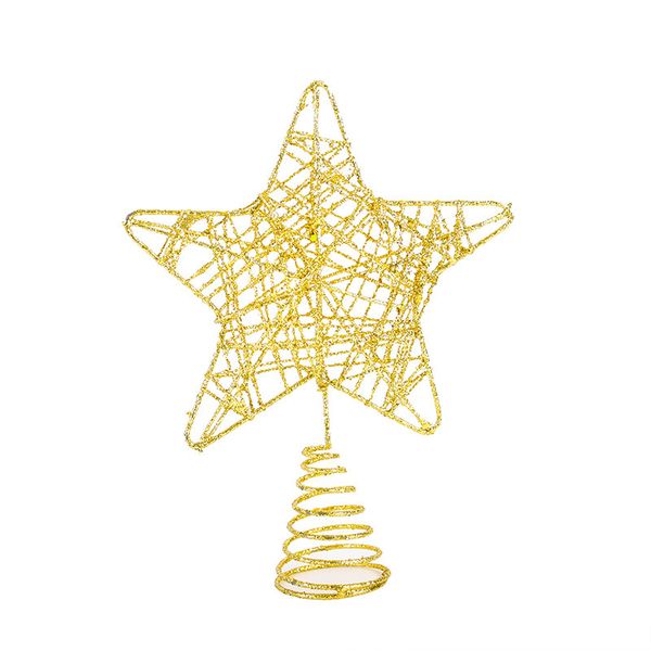 Christmas Decoration Iron Glitter Christmas Tree Top Ornament - Silver 15cm