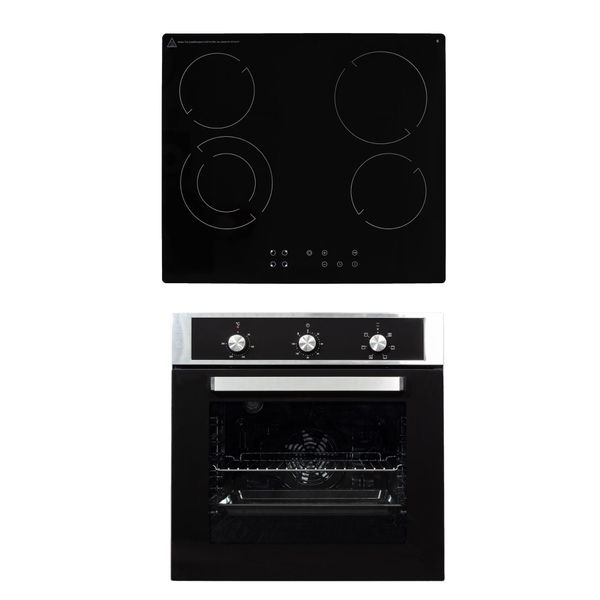 60cm Oven and Ceran Hob Combi set, 6 Function