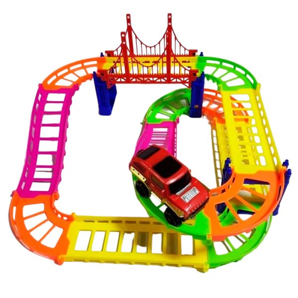 Kids - Luminous Railcar and Track Toy Set - Tracks Glow in the Dark