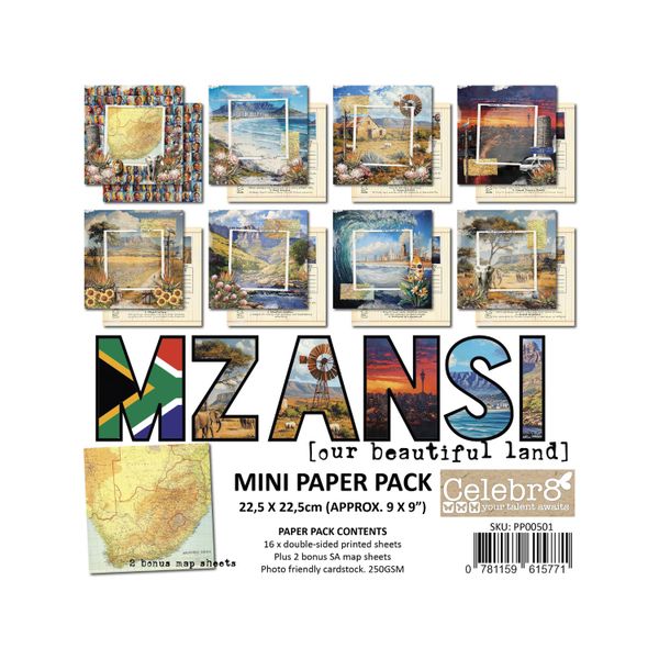 Mzansi 9x9 Paper Pack (18 Sheets)