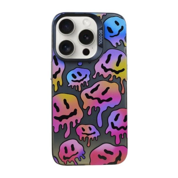 Melted Smiley Phone Case Compatible With IPH 15 Pro - Silver