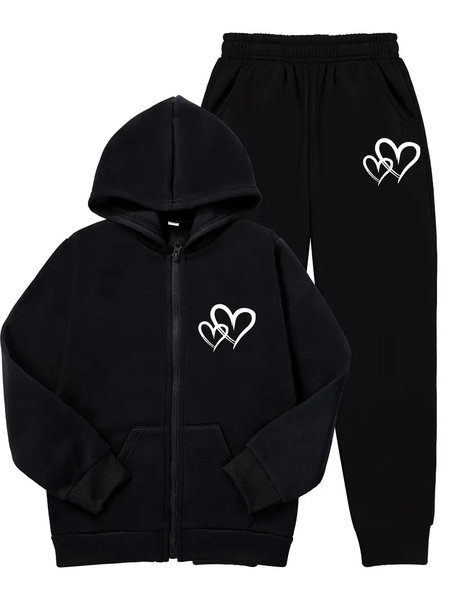 Thread Treasure- Heart Pattern Print 2pcs For Girls