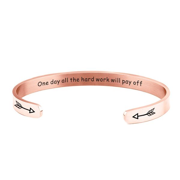 One Day All The Hard Work Will Pay Cuff Bracelet
