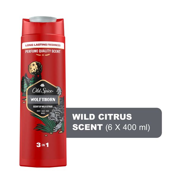 Old Spice 3-in-1 Hair &amp; Body Shower Gel Wolfthorn - 6 x 400ml