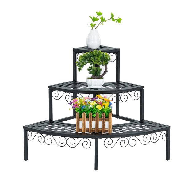 Iron Courtyard Outdoor Multi-Layer Flower Stand Floor-Standing