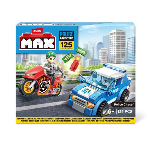 Max-Max City Int -Series 1-125-Brick Box Playset Police Chase