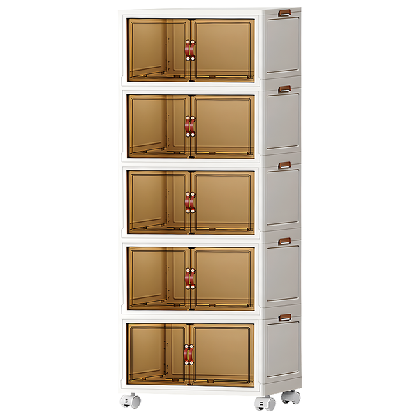 Chenshia 5-Tier Closet Organizer &amp; Stacking Foldable Storage with Wheels