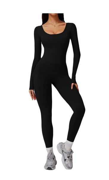 Black Backless Pockets Classic Bodycon Jumpsuit