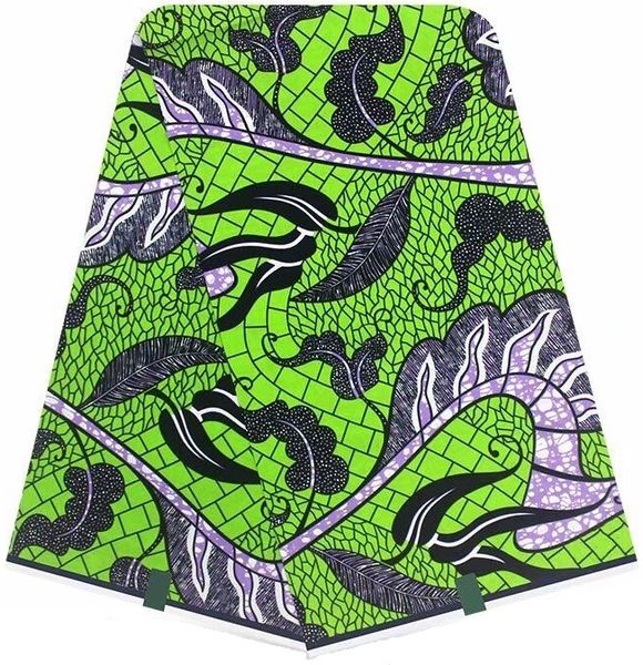 Vlisco Hollandaise wax-Green Tea Print Fabric