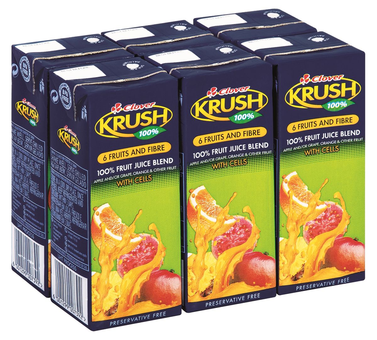 Krush 100 Fruit Juice UHT 6 Fruits & Fibre 6x200ml Shop Today. Get