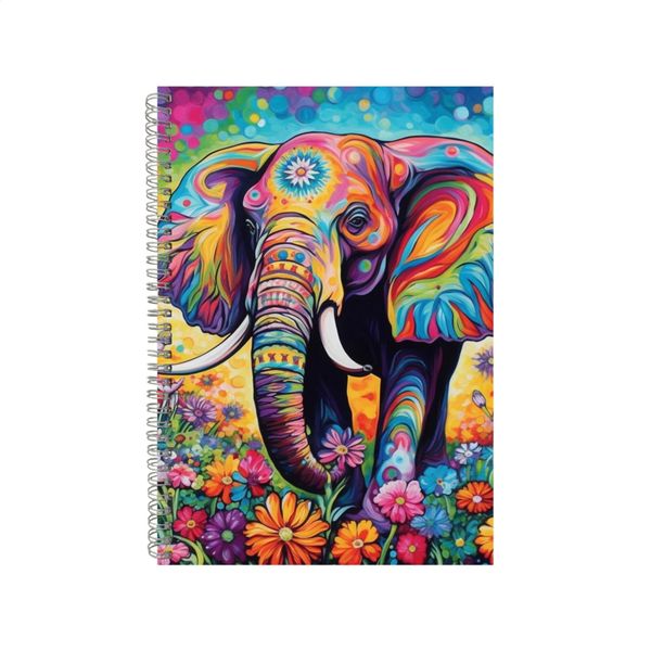 Cute Elephant Daisies Rainbow Neon Notebook Gift Idea A4 Notepad Pad 73