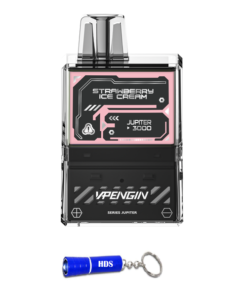 Vapengin Jupiter 3000 Puff 50mg Kit - Strawberry Ice Cream with HDS Torch