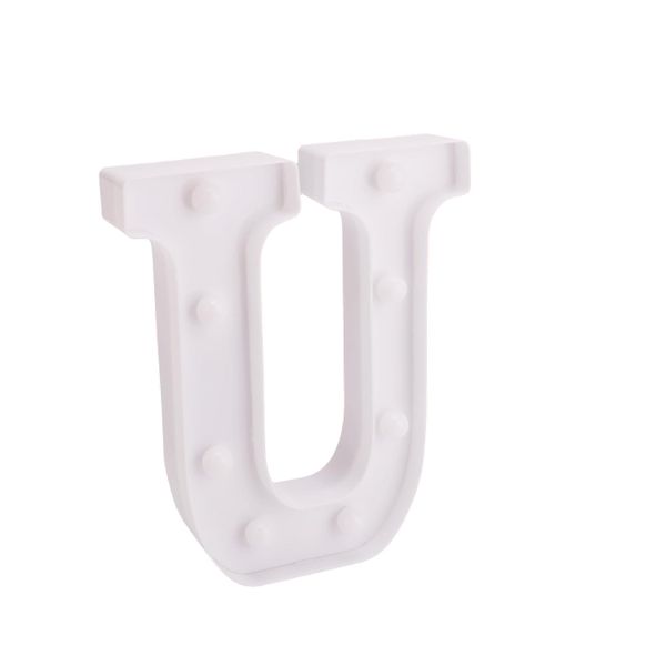 White Plastic Wall Mount 22 cm LED Letter U
