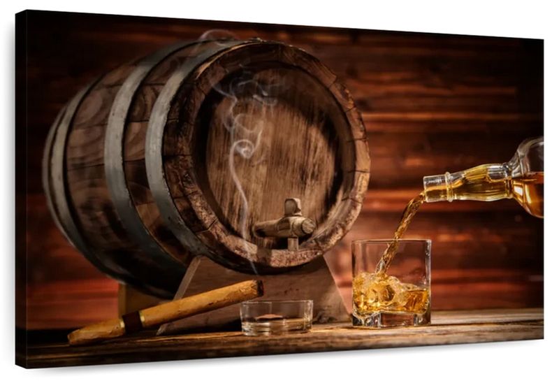 Canvas Art - Whiskey Barrel Canvas Wall Art Living Bedroom Decor