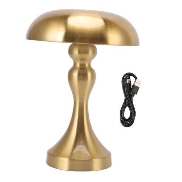 Rechargeable Mushroom - Shape Table Lamp (Gold, 3 - Speed)