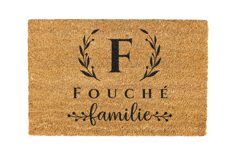Fouche Coir Doormat - Family Name Design Handcrafted Welcome Mat