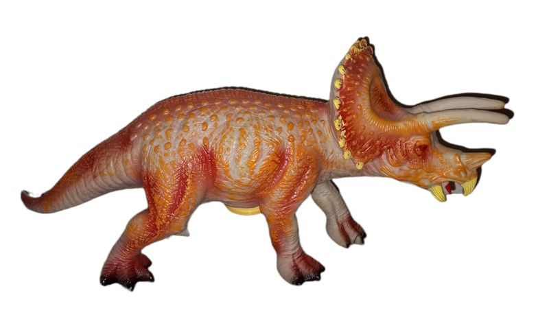 Soft Rubber Dinosaur Toy With Realistic Roar – Triceratops