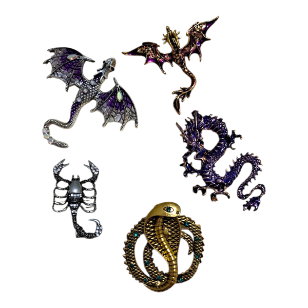 Gift Emporium Mystical Creatures Brooch Set of 5