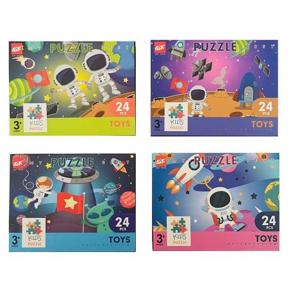 Space Astronaut - Kid's Jigsaw Puzzle - 24 Piece - Set of 4