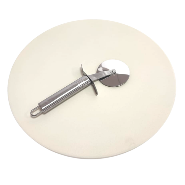 Lifespace 33cm Pizza Grilling Stone with Stainless Steel Cutter