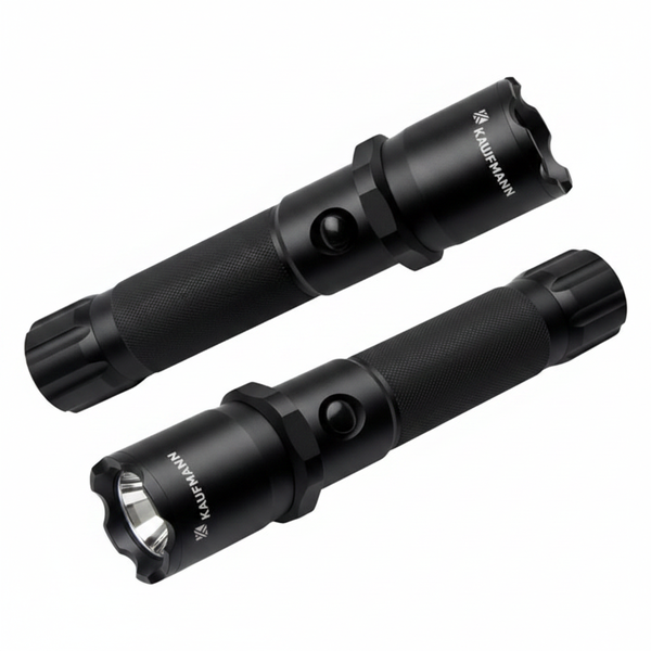 Kaufmann LED Flashlight 650 Lumen Adjustable Focus 2D Battery - 2 Pack