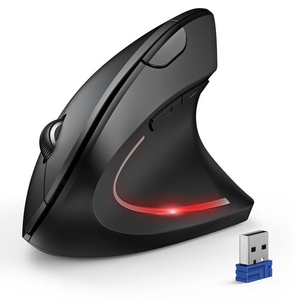 Ergonomic Mouse, Wireless Bluetooth Mouse, 4800 DPI Optical Tracking