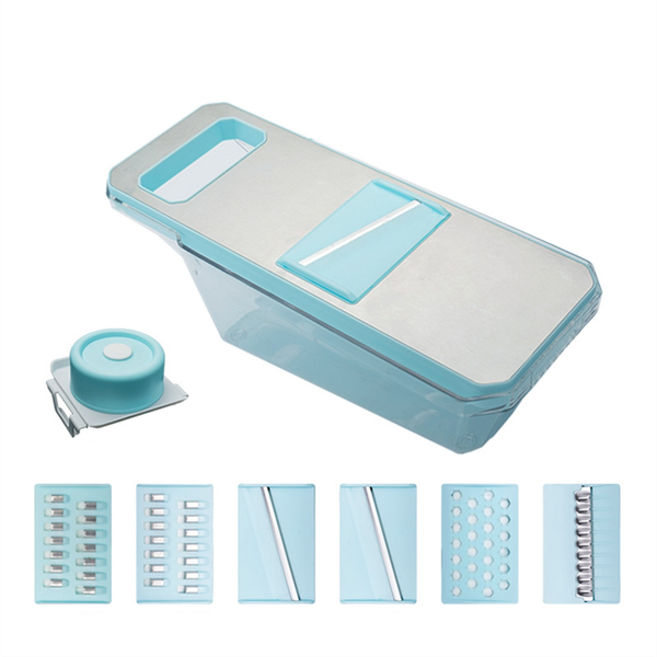 Metal Multifunctional Safety Manual Vegetable Slicer Blue