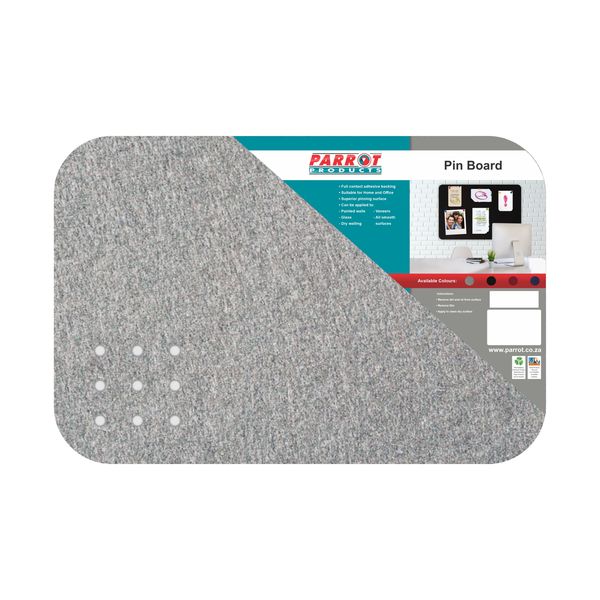 Parrot Products Adhesive Pin Board No Frame (450 x 300mm) - Grey