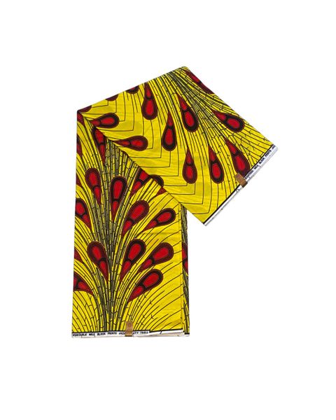 African Print Fabric-100% Cotton-Yellow Peacock