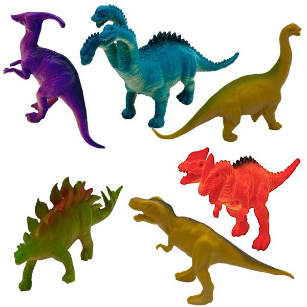 6 Pack Realistic Looking Dinosaurs Toy / Animal Figure