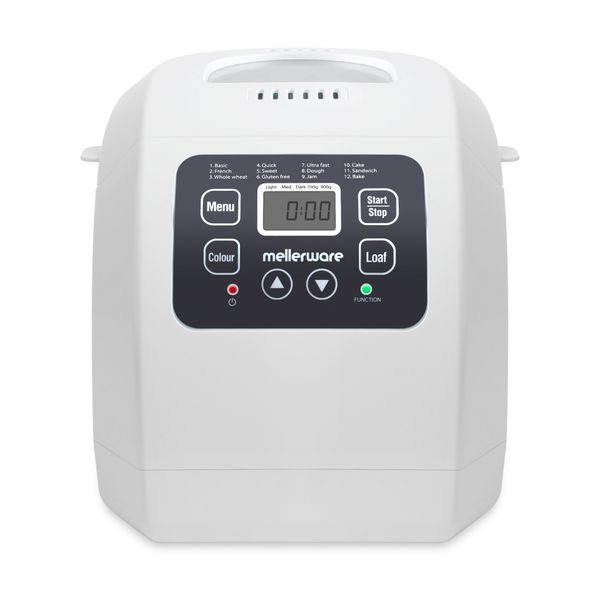 Mellerware Bread Maker Fully Automatic Plastic White 900gr 600W