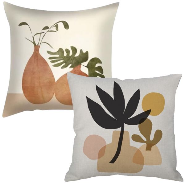 Home Decor Sofa Cushion Cover Plant &amp; Leaf 2pc - 45cm - Special