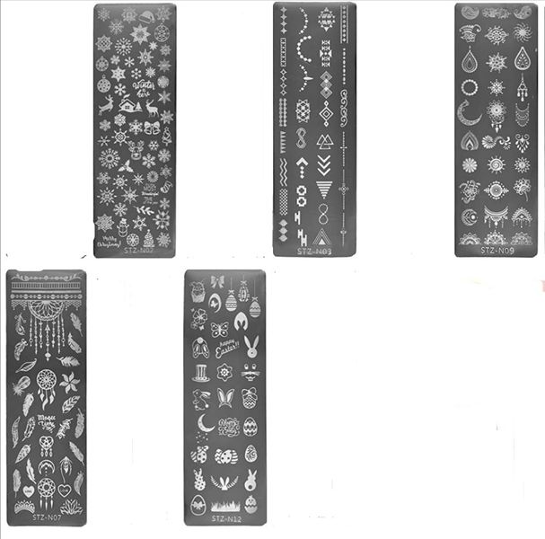 Nail Art Stamping Plates Variety x 5