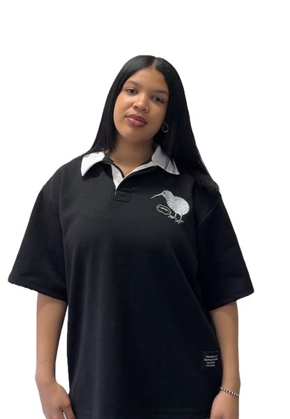 Vintage XV New Zealand Rugby Jersey - Black Short Sleeve