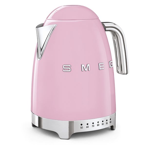 Smeg - 1.7 Litre Variable Temperature 3D Logo Kettle - Pink