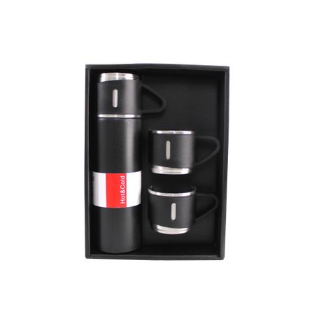 500ml Stainless Steel Double Wall Thermos Vacuum Flask 3x 180ml