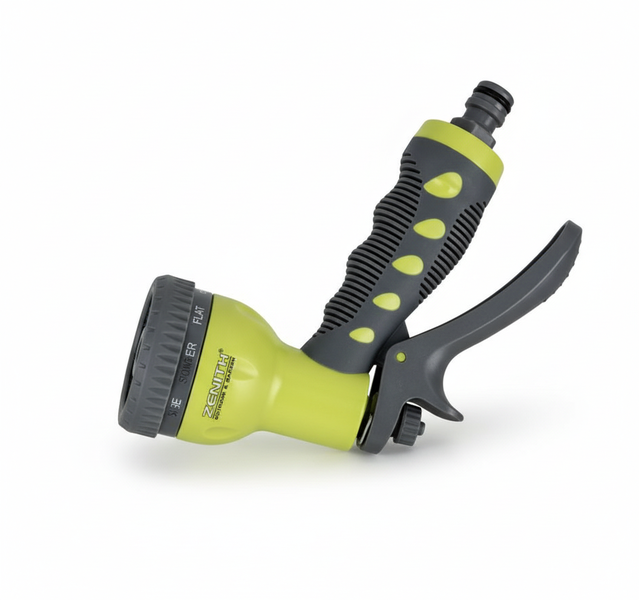 Zenith 9-Pattern Heavy-Duty Garden Hose Sprayer Nozzle - Green
