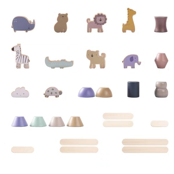 iKids Wooden Animal Balance Stacker