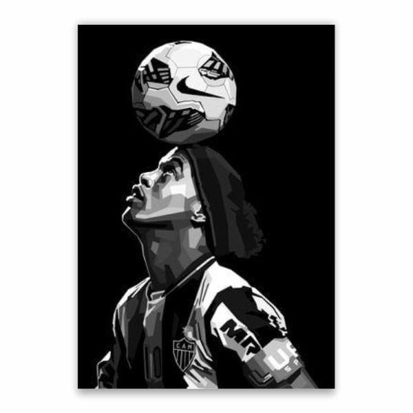 Ronaldinho Black And White Poster - A1