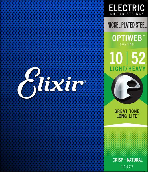 Elixir 19077 Optiweb Electric Medium Guitar Strings - 0.10-0.52