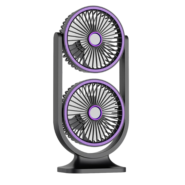 USB Rechargeable Table Fan Cooling Device Portable Double Head Cooling Fan