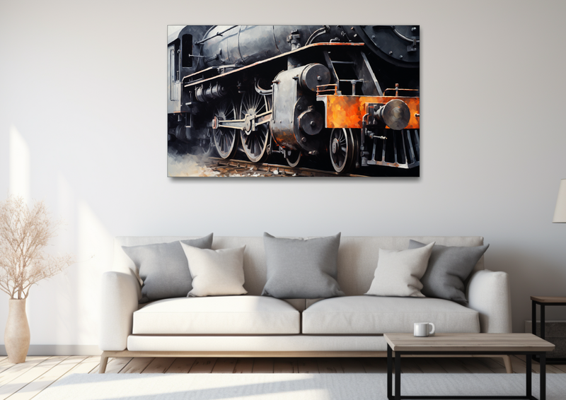 Canvas Wall Art - Steam and Steel Train - HD0078