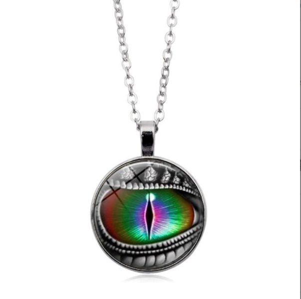 Women's Dragon Eye Glass Pendant Necklace