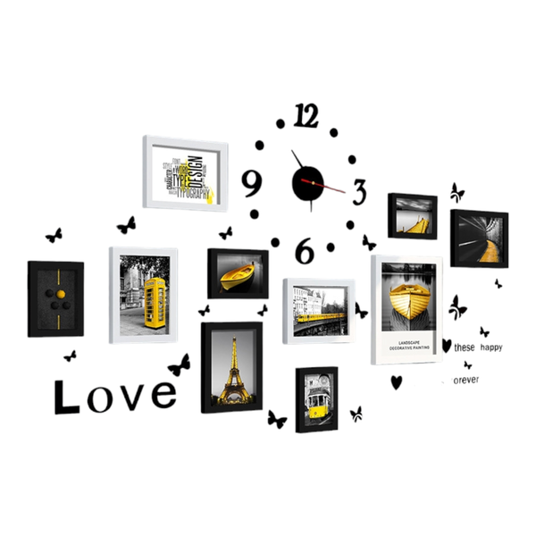 Wall Art Decor Picture Frames Photo Frame Set Wall Deco - i058 Black Gold