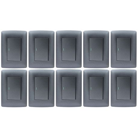 Hello Today, Metallic Black Single Lever 1 Way Light Switch - 10 Pack Image