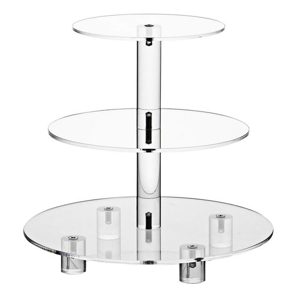 Acrylic 3-Tier Cupcake Stand - Round